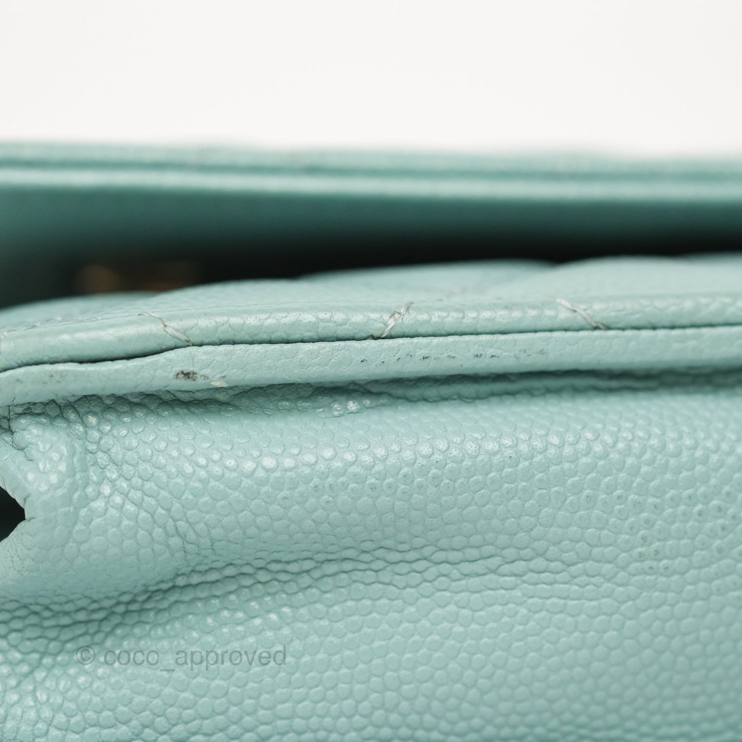 Chanel Quilted Classic Wallet On Chain WOC Tiffany Blue Caviar Gold Hardware
