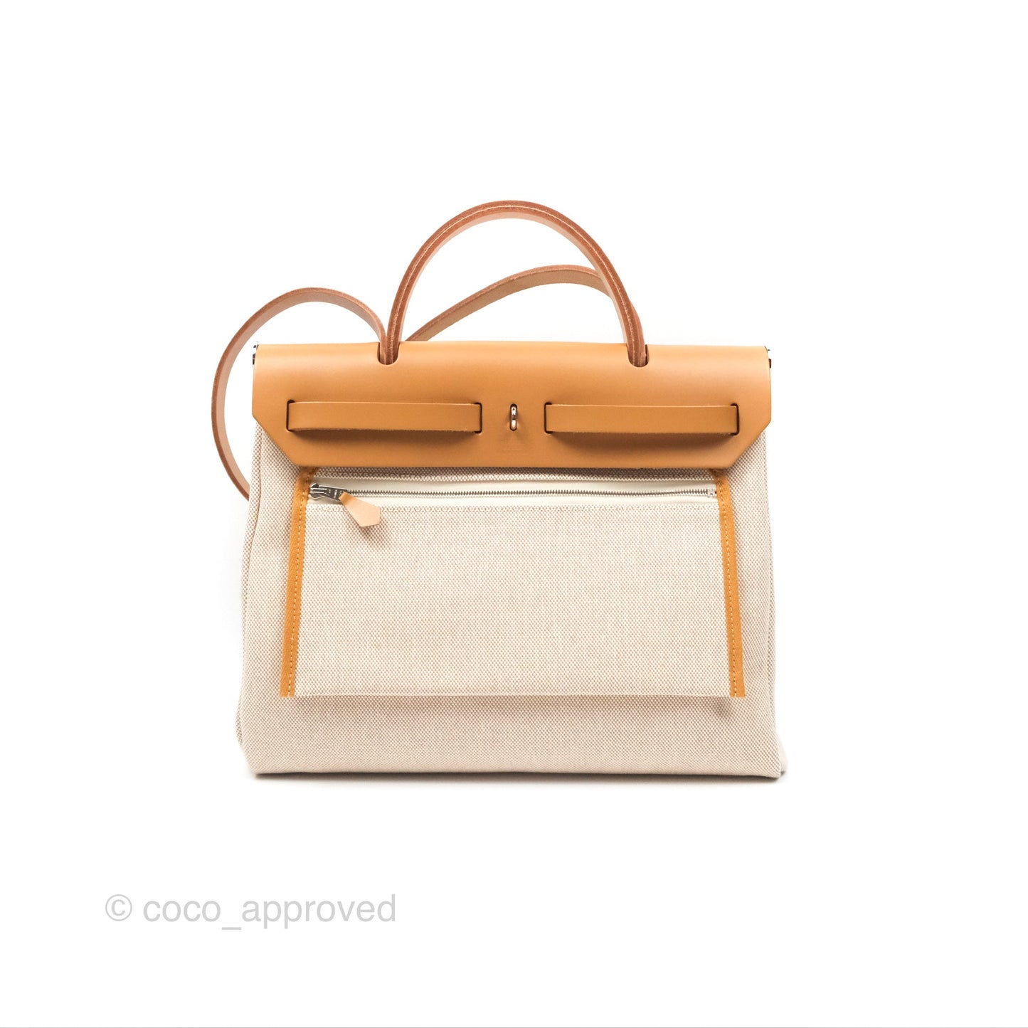 Hermès Herbag Zip 31 Bride De Gala Sable/ Ecru-Beige/ Nat sable Canvas Palladium Hardware