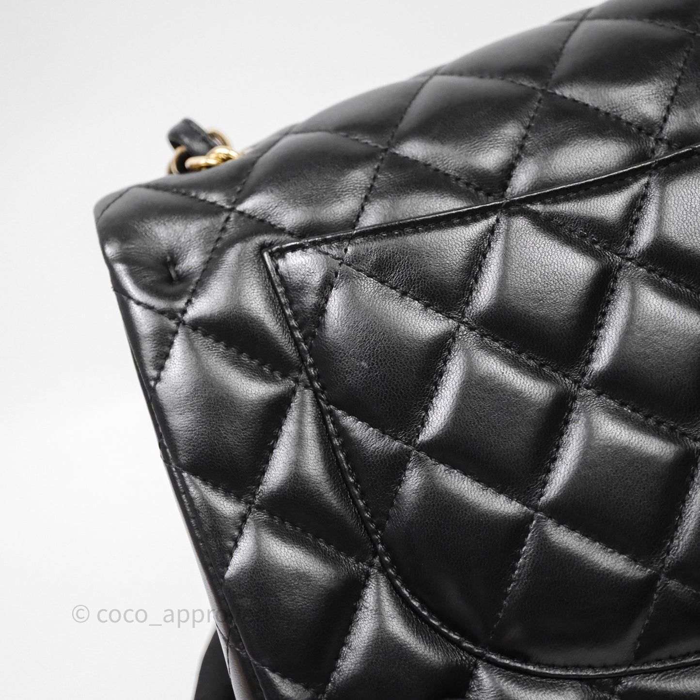 Chanel Classic Jumbo Double Flap Black Lambskin Bag Gold Hardware