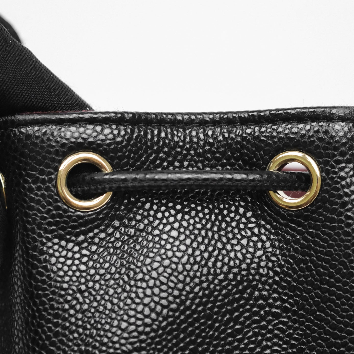 Chanel Mini Pocket Bucket Bag Black Caviar Gold Hardware