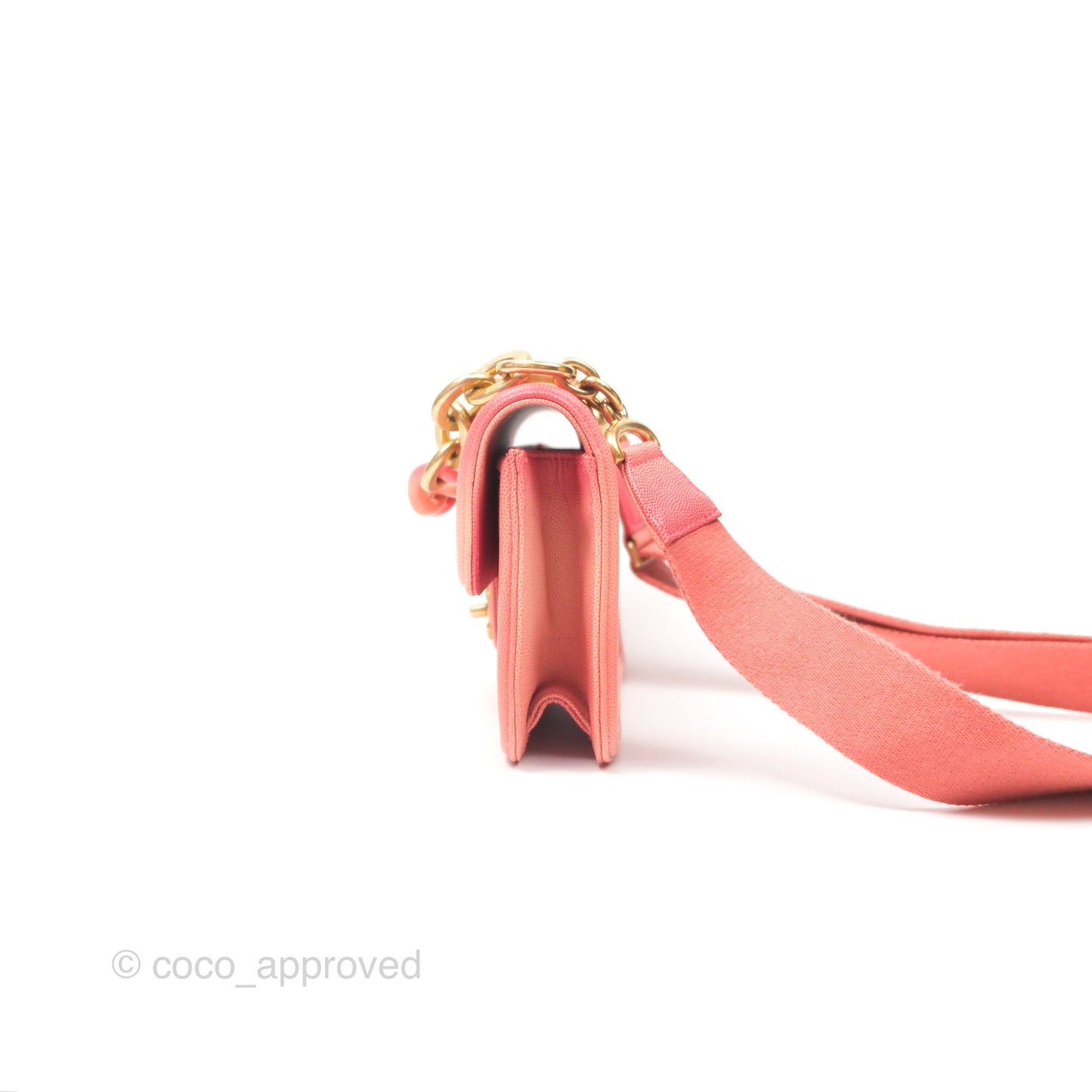 Chanel Sunset On The Sea Flap Bag Pink Caviar Aged Gold Hardware