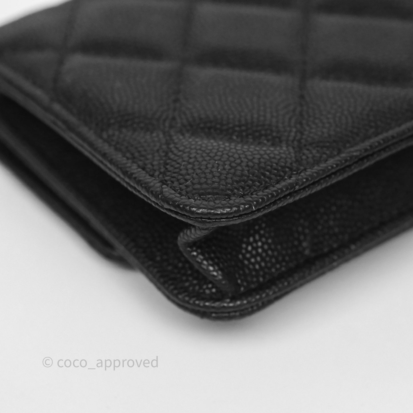 Chanel Mini Wallet With Chain Black Caviar Gold Hardware