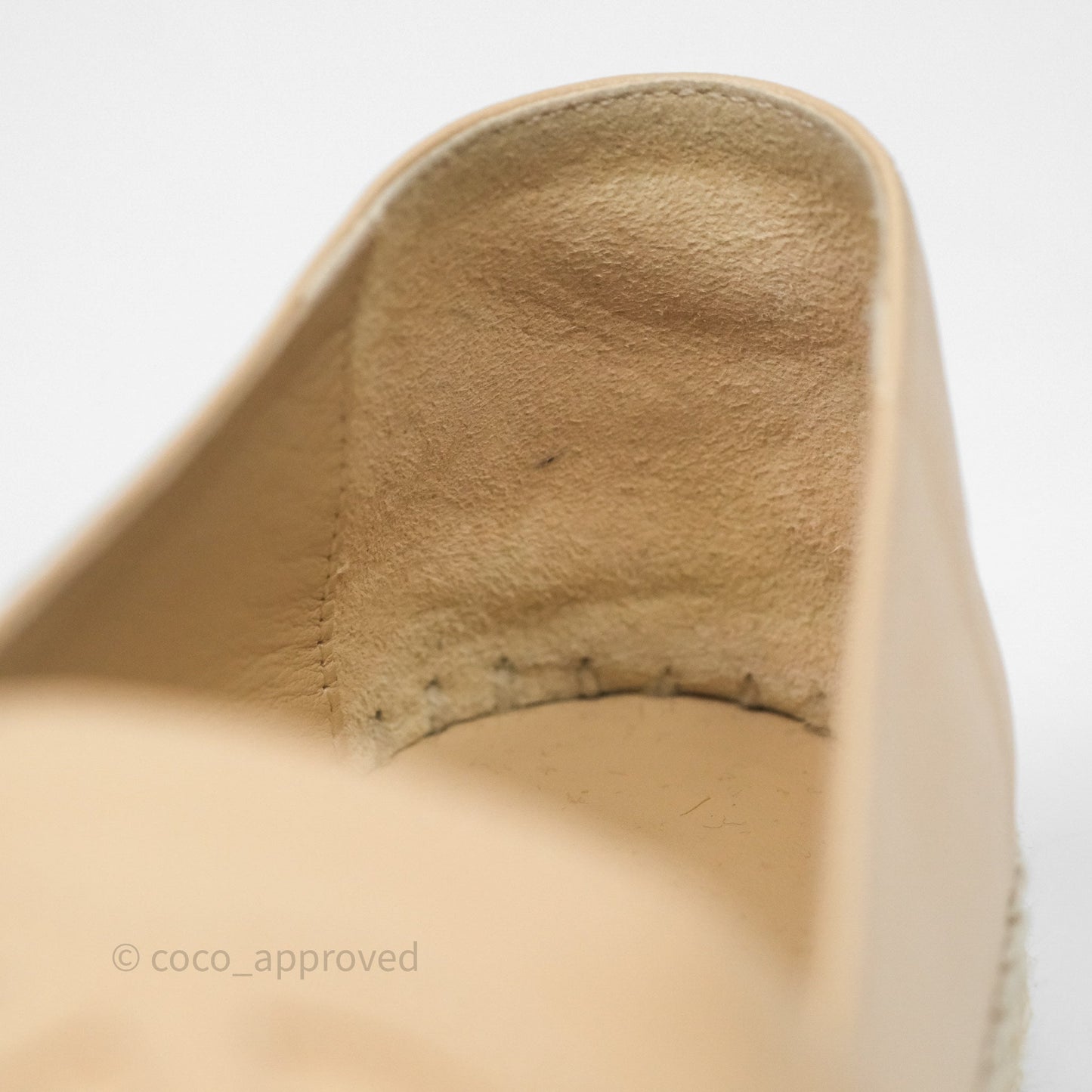 Chanel CC Espadrilles Beige Black Lambskin Size 36