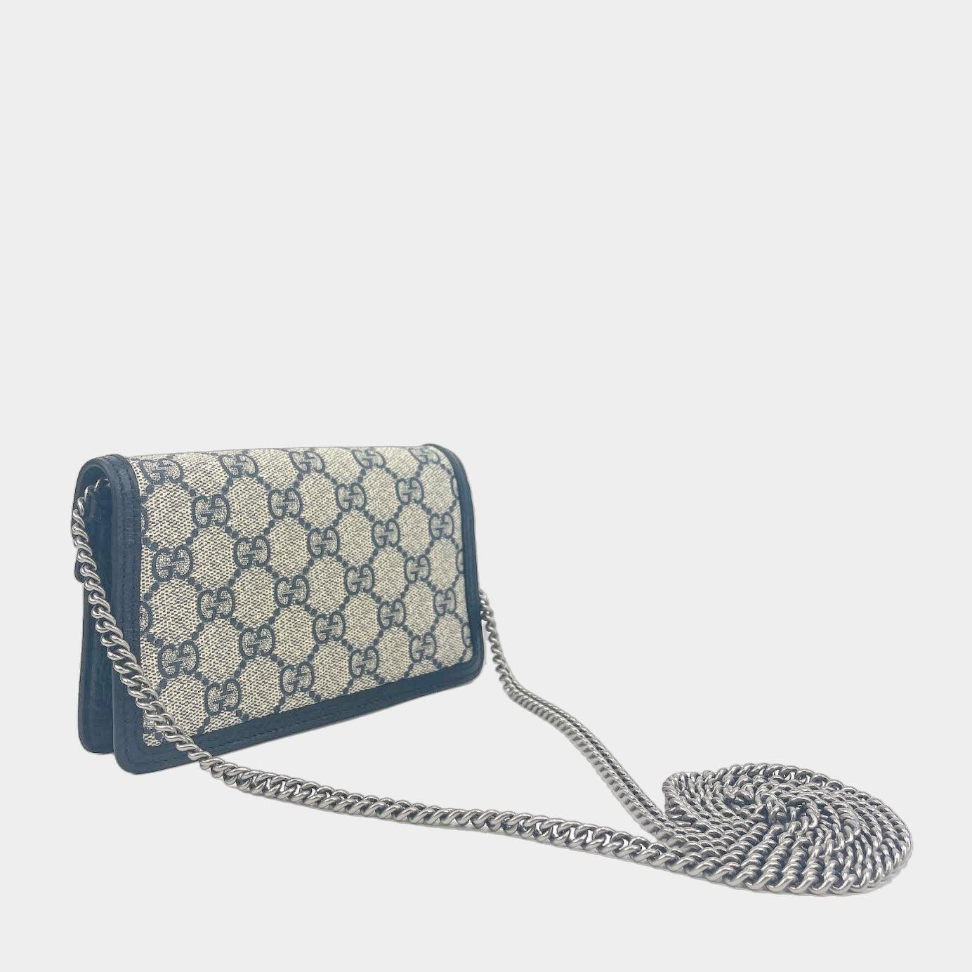 Luxury Gucci GG Dionysus Super Mini Supreme - Navy/Beige