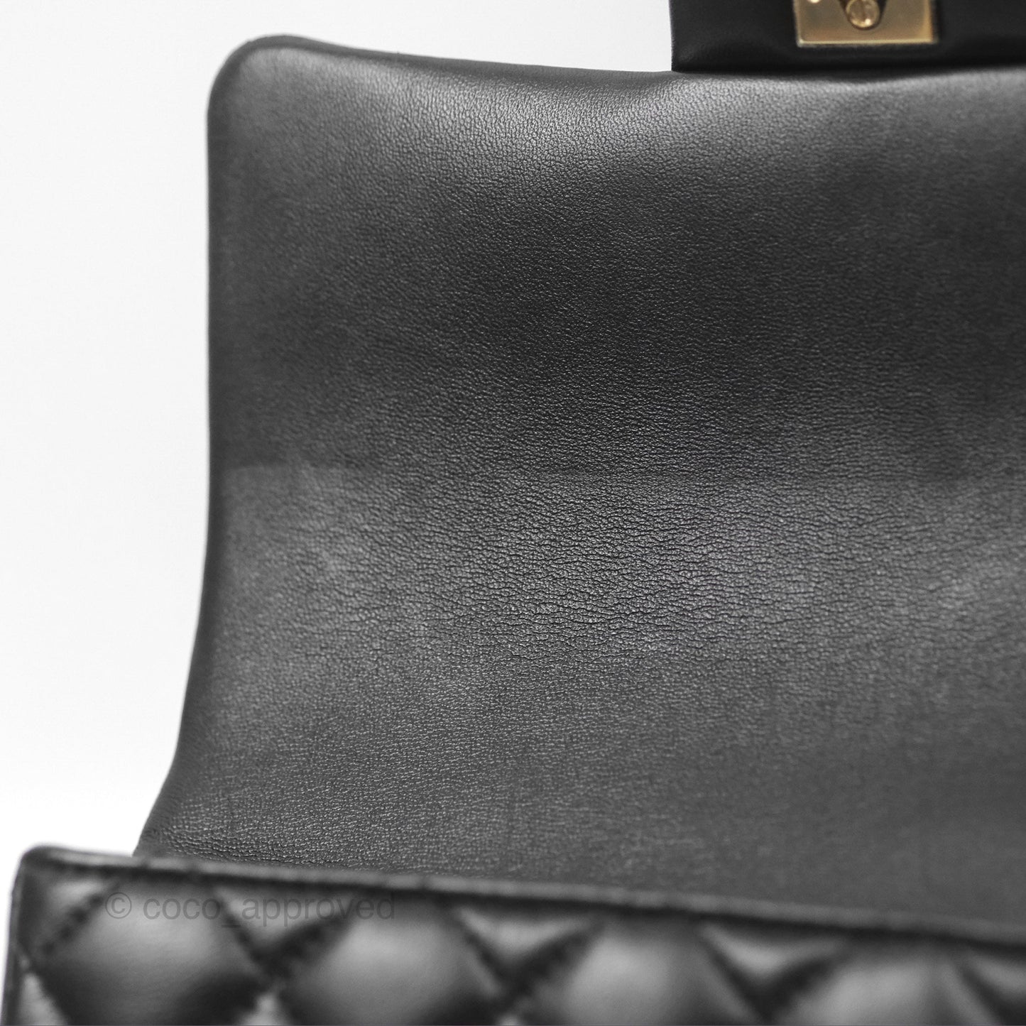 Chanel Top Handle Mini Rectangular Flap Bag Black Lambskin Gold Hardware
