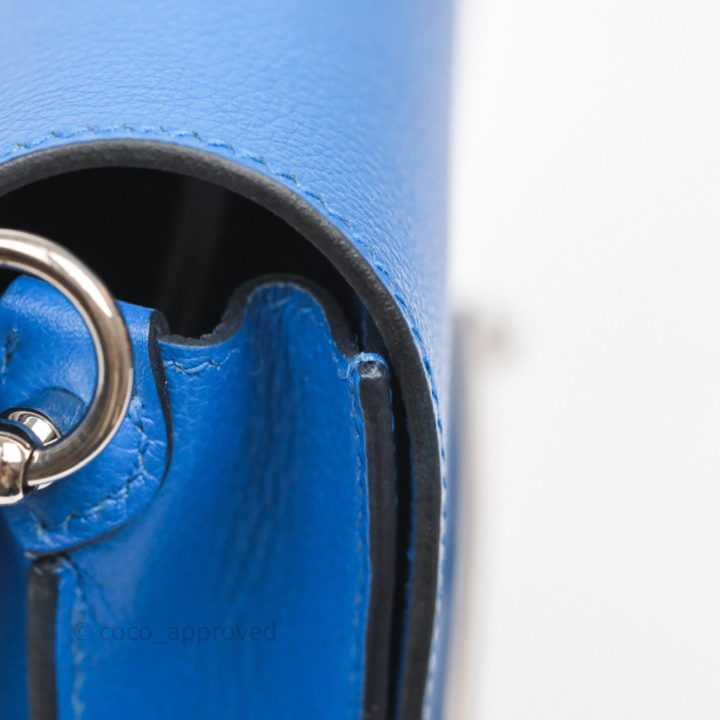 Hermès Roulis Mini 18 Blue Zellige I7 Evercolor Palladium Hardware