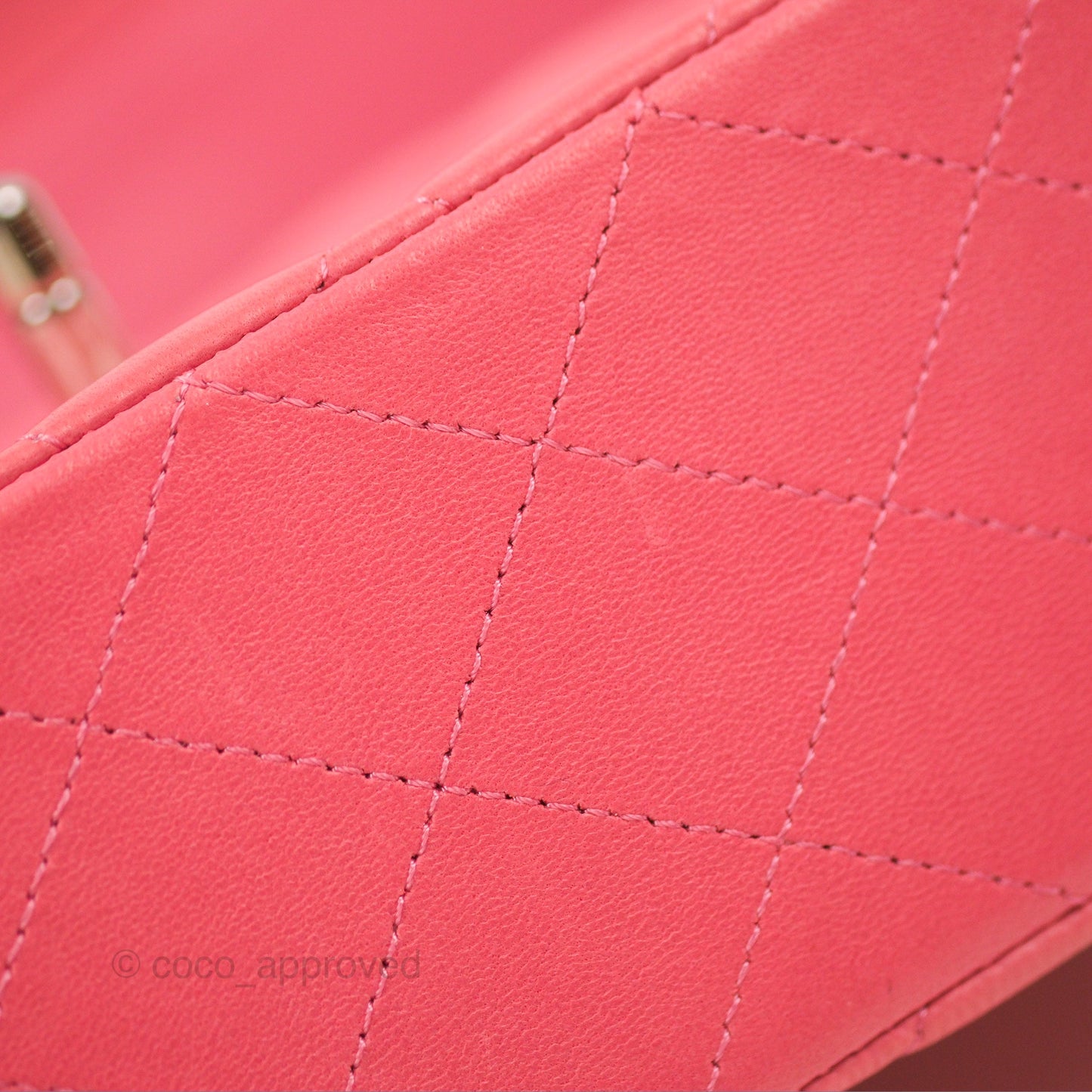 Chanel Classic M/L Medium Flap Quilted Pink Lambskin Silver Hardware