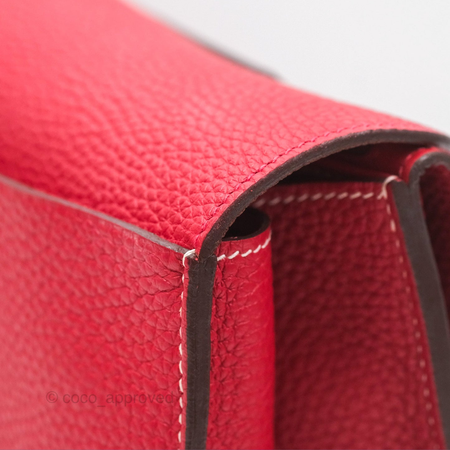 Hermès Halzan 31 Rouge Casque Clemence Palladium Hardware