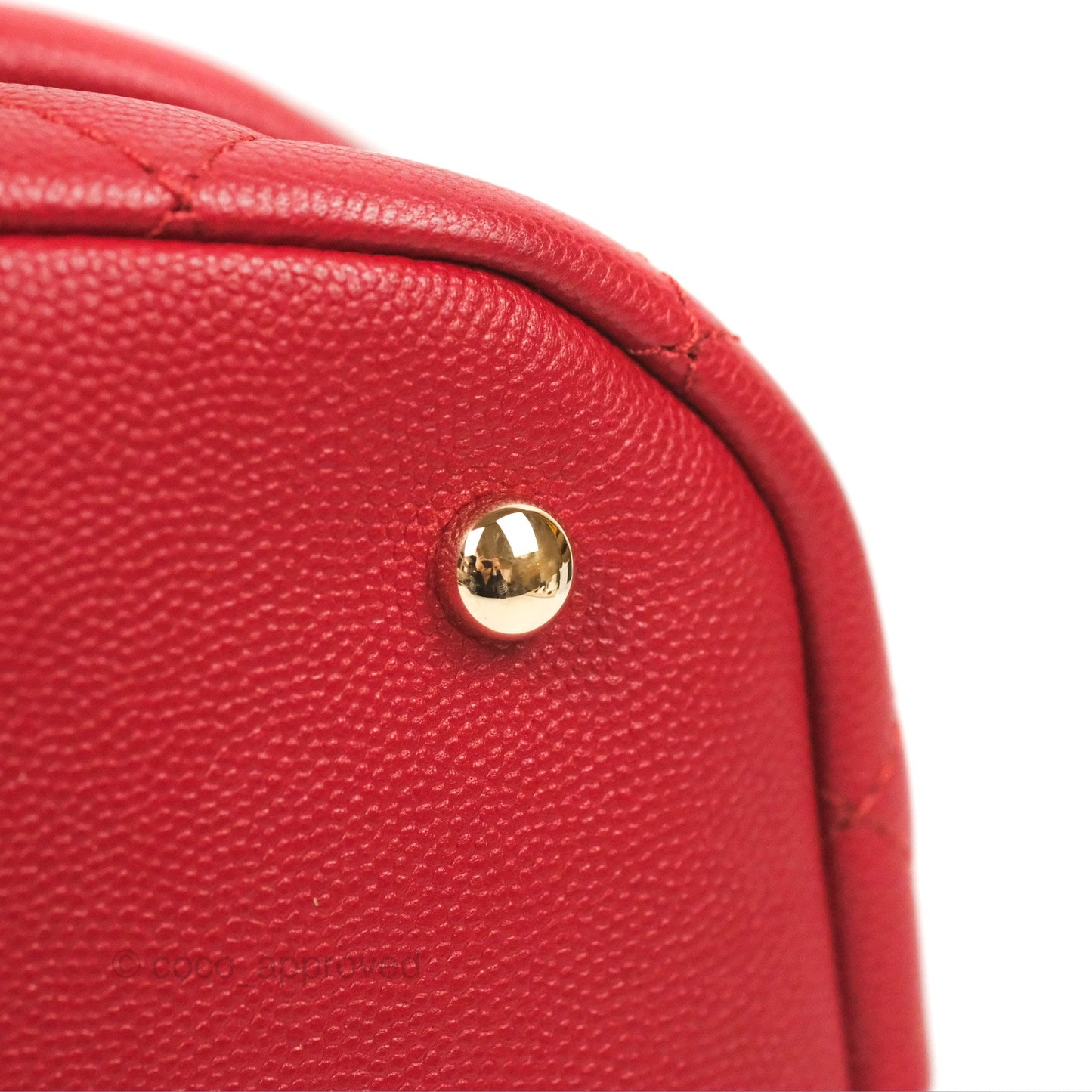 Chanel Medium Quilted Rolled Up Bucket Drawstring Bag Red Caviar Gold Hardware