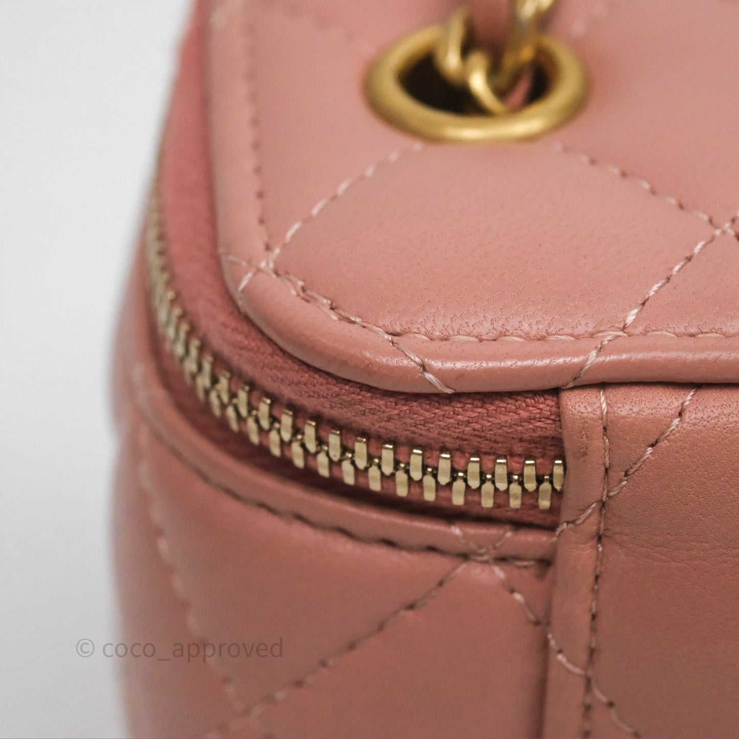 Chanel Mini Pearl Crush Vanity With Chain Pink Gold Hardware