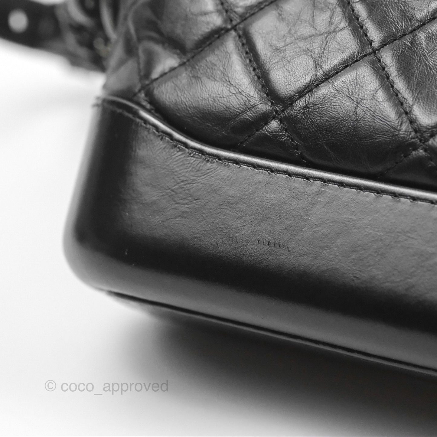 Chanel Small Gabrielle Hobo Quilted Black Aged Calfskin