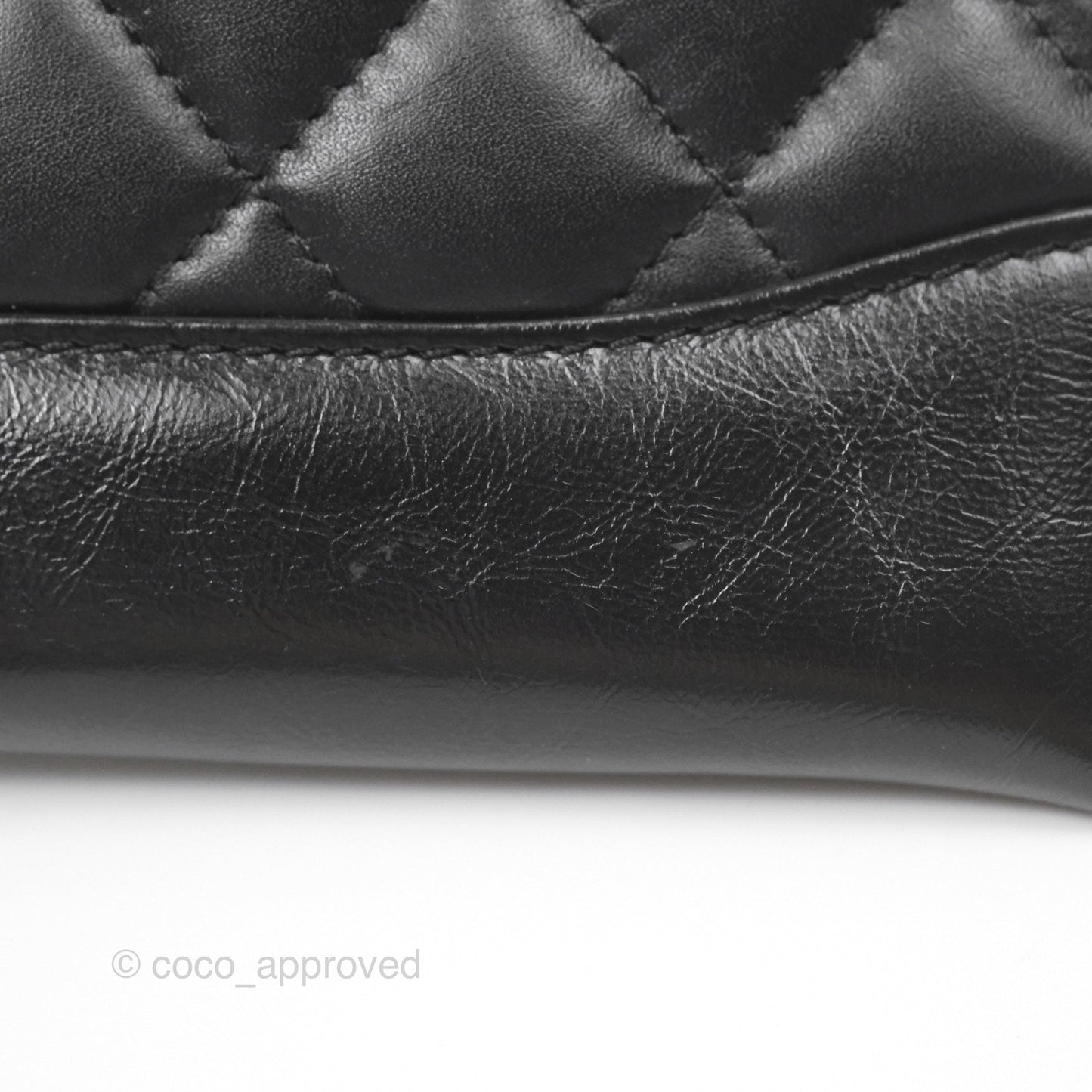 Chanel Quilted Gabrielle Zip Pouch Black Calfskin