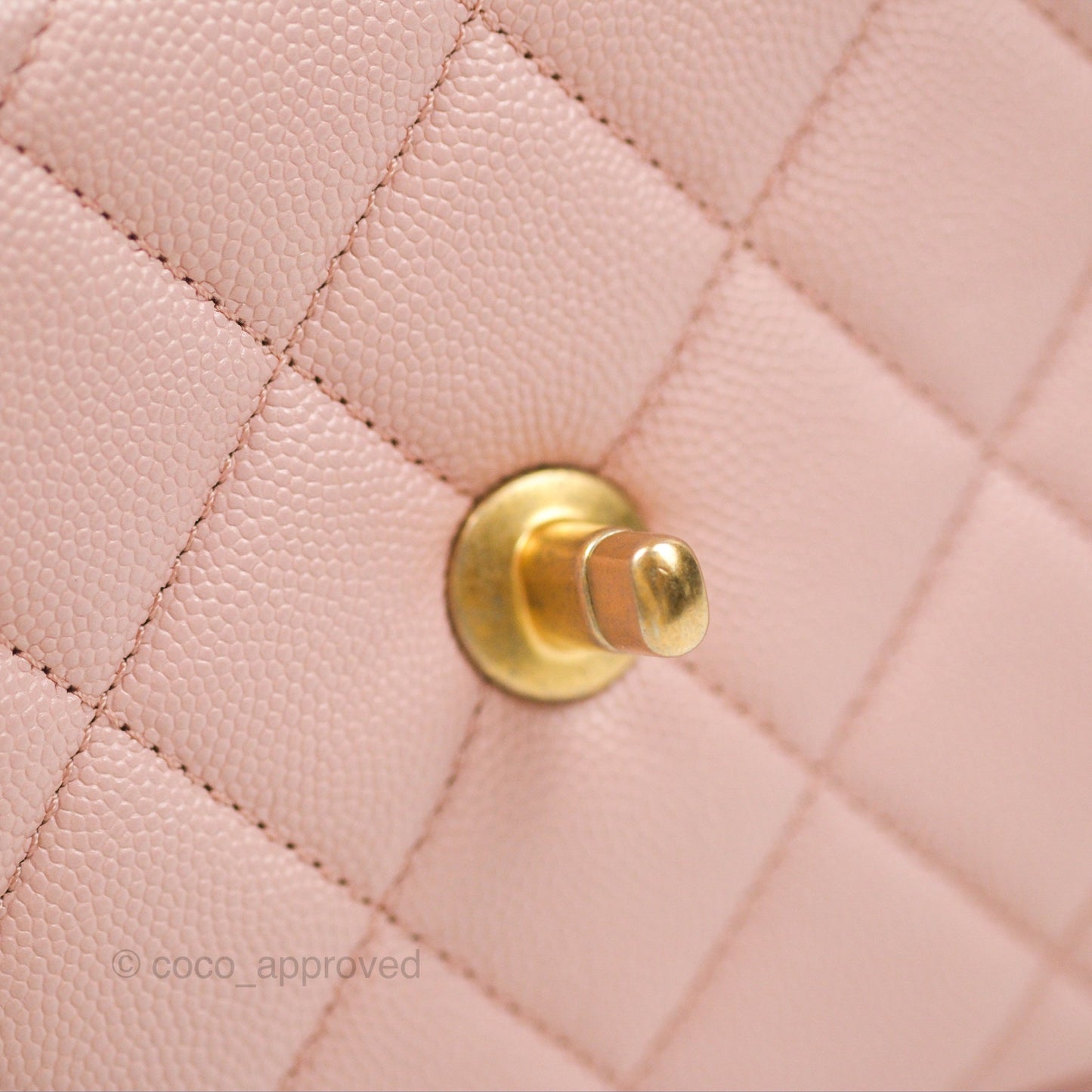 Chanel Carry Me Top Handle Flap Bag Pink Caviar Aged Gold Hardware 23S