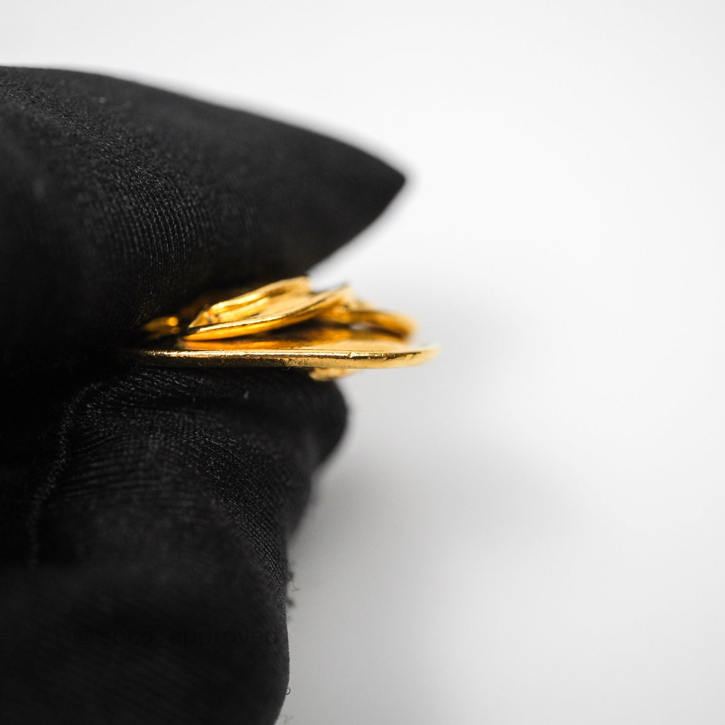 Chanel Square Ear Clip Gold Tone 94P