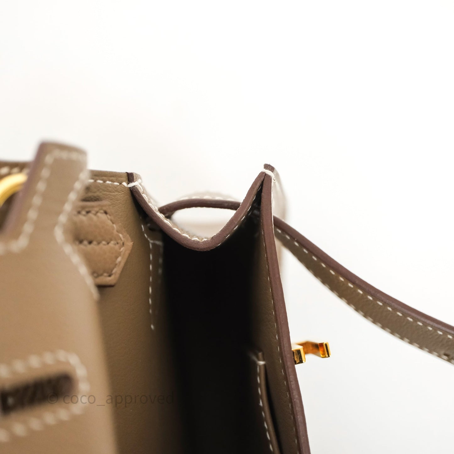Hermès Mini Jypsiere Etoupe 18 Evercolor Gold Hardware