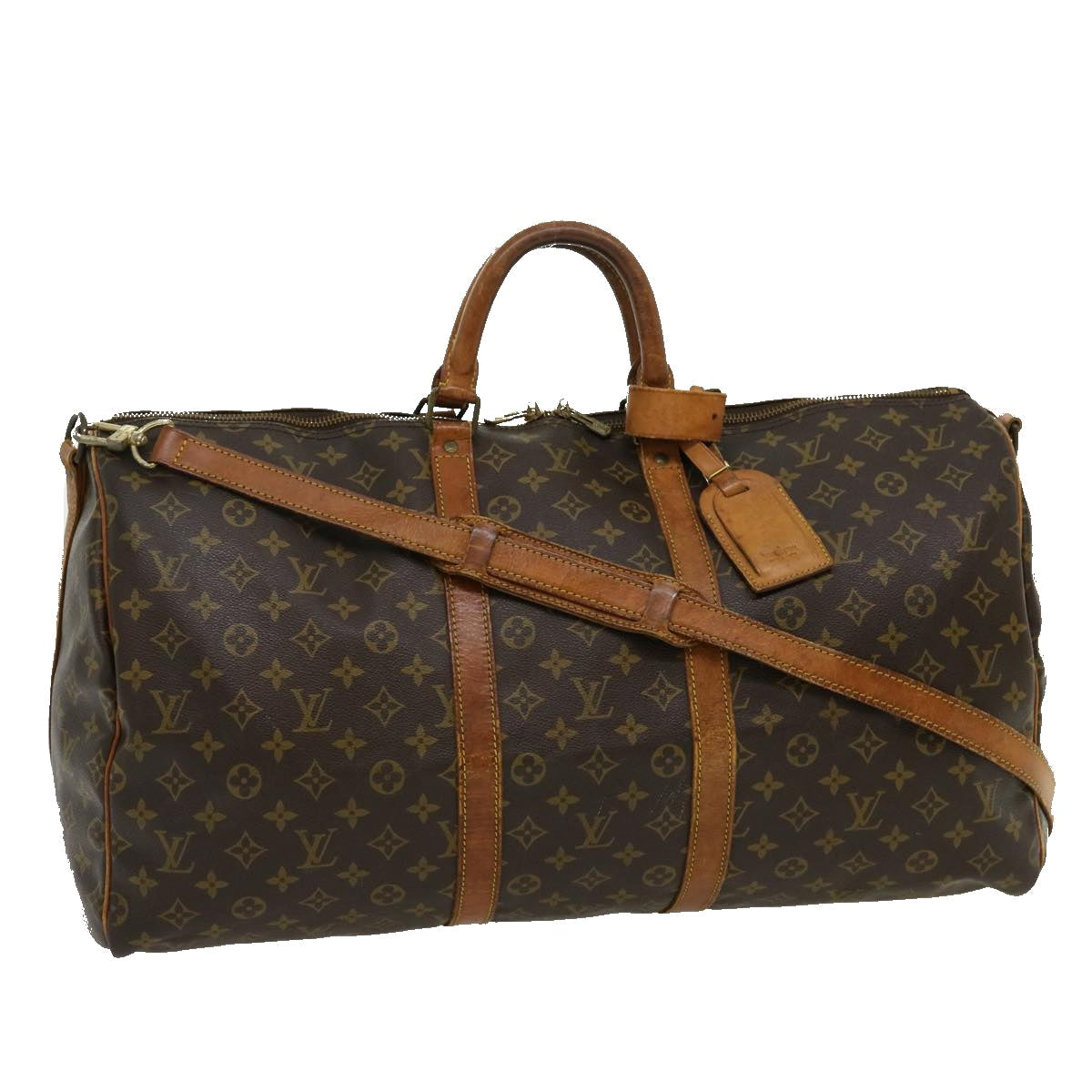 LOUIS VUITTON Monogram Keepall Bandouliere 55 Boston Bag M41414 LV 30582