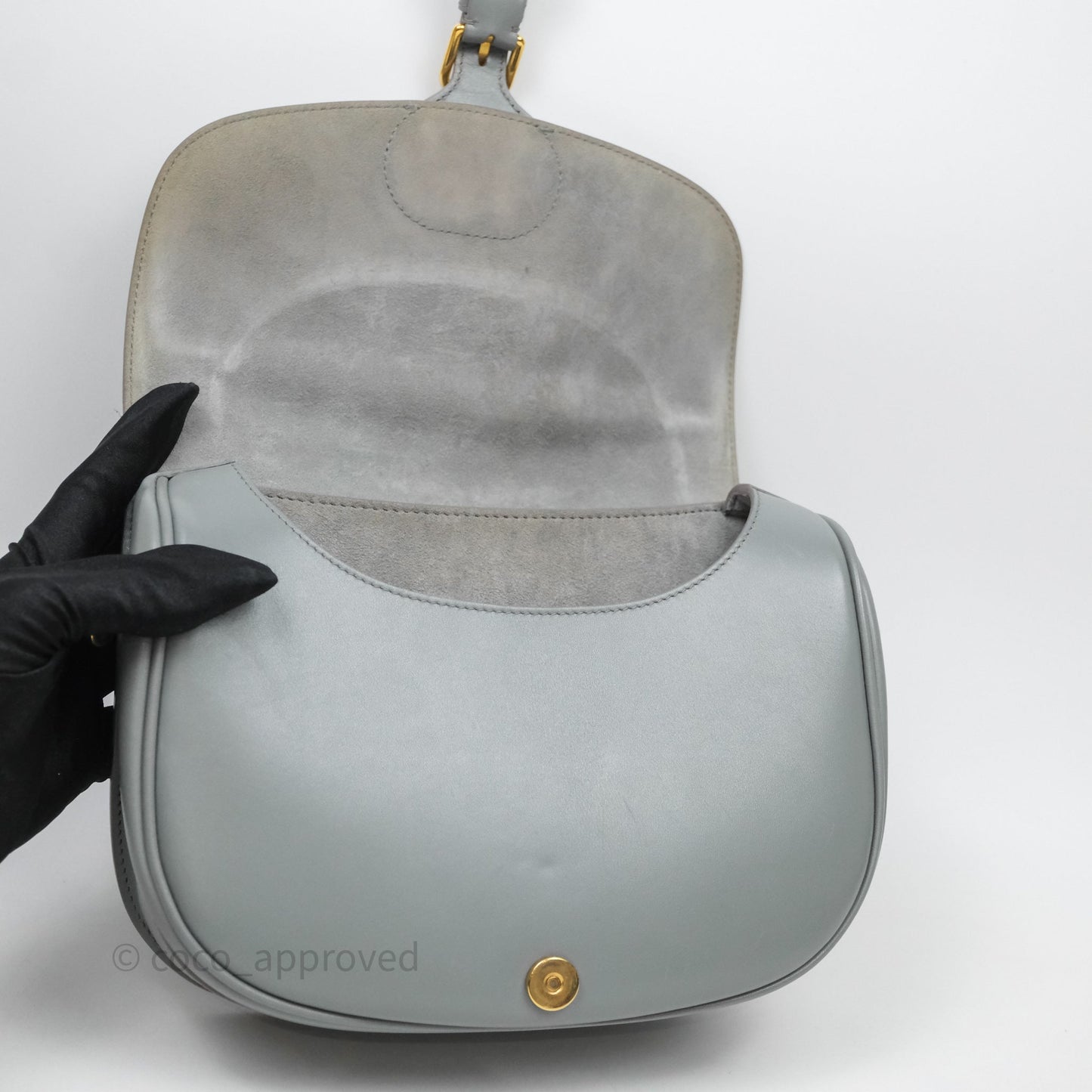 Christian Dior Medium Bobby Flap Grey Box Calfskin