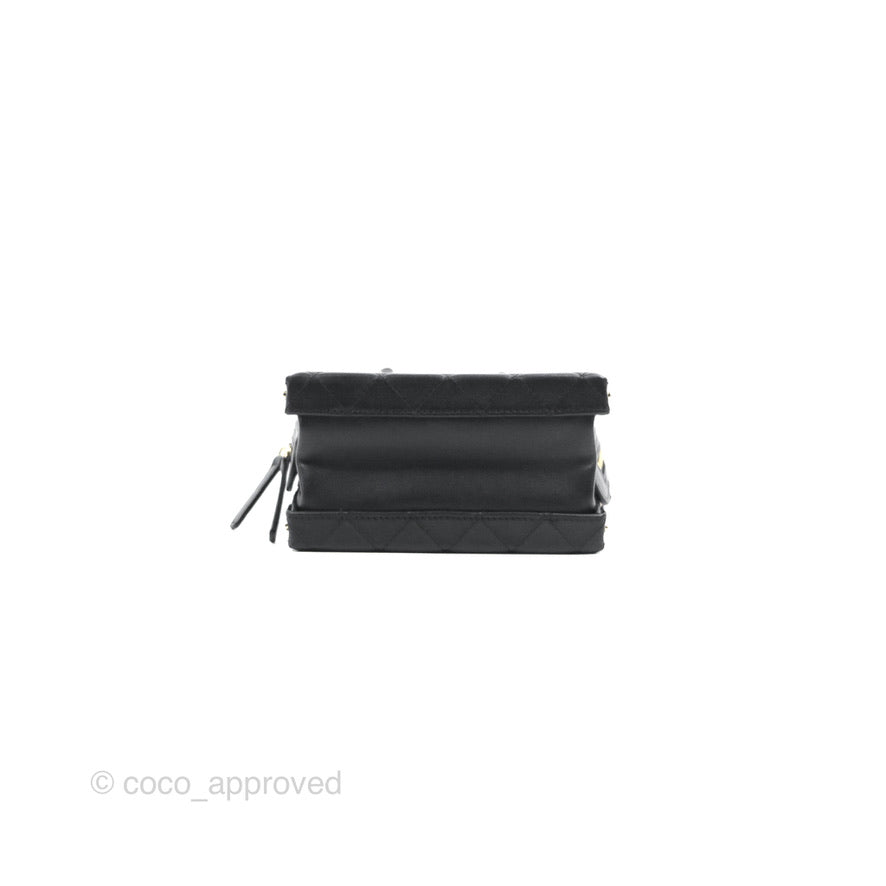 Chanel Quilted Vanity Case with Chain Black Calfskin Gold Hardware 22B