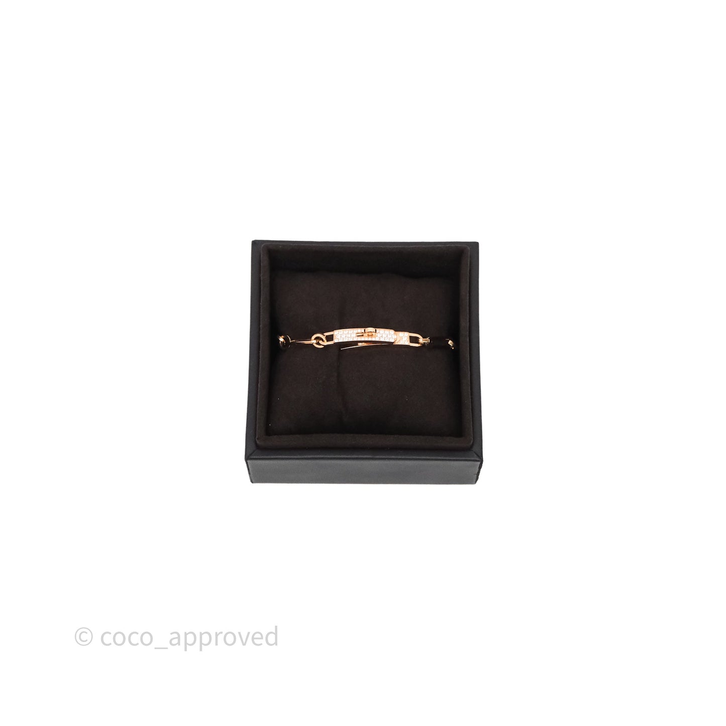 Hermes Kelly Chaine Diamond Bracelet Rose Gold