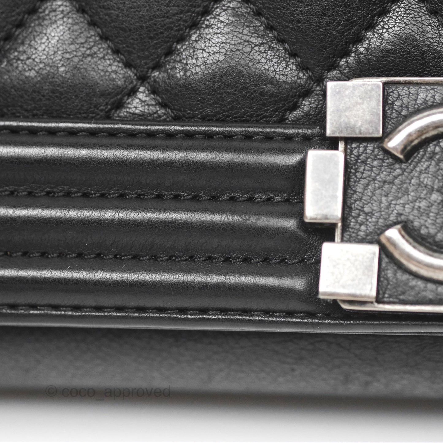 Chanel Medium Boy Quilted Black Calfskin Ruthenium Hardware