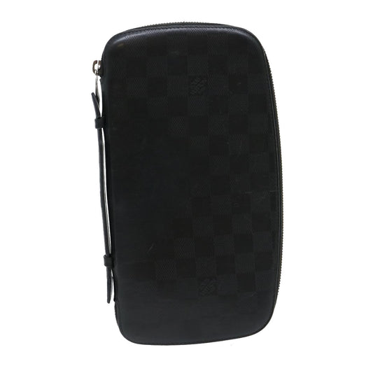 LOUIS VUITTON Damier Infini Atoll Travel Case Black N41380 LV 30675