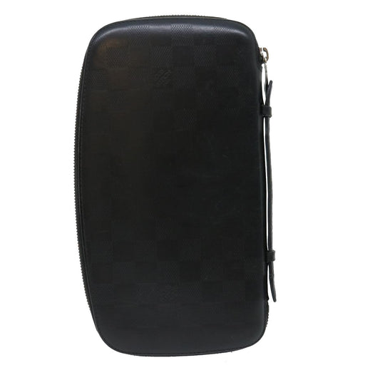 LOUIS VUITTON Damier Infini Atoll Travel Case Black N41380 LV 30675