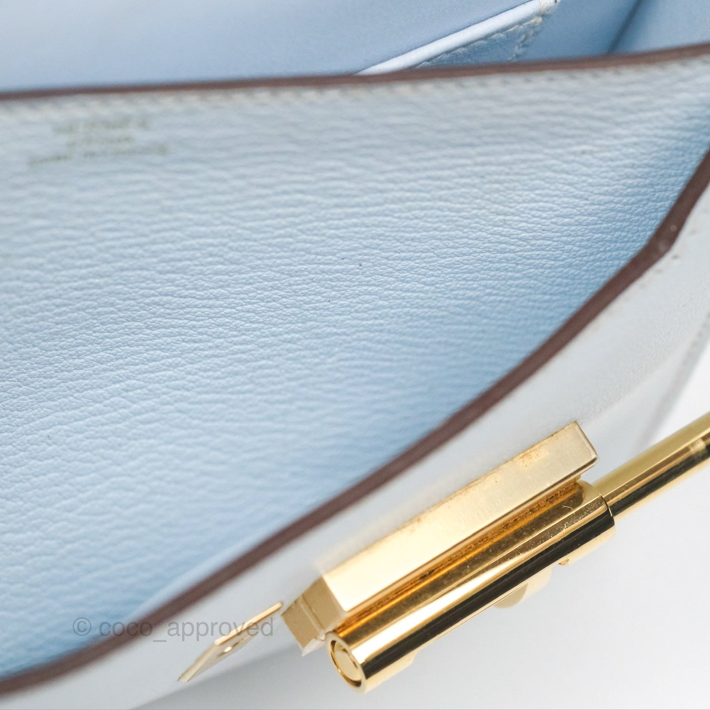 Hermes Mini Verrou Bleu Brume Chèvre Mysore Gold Hardware