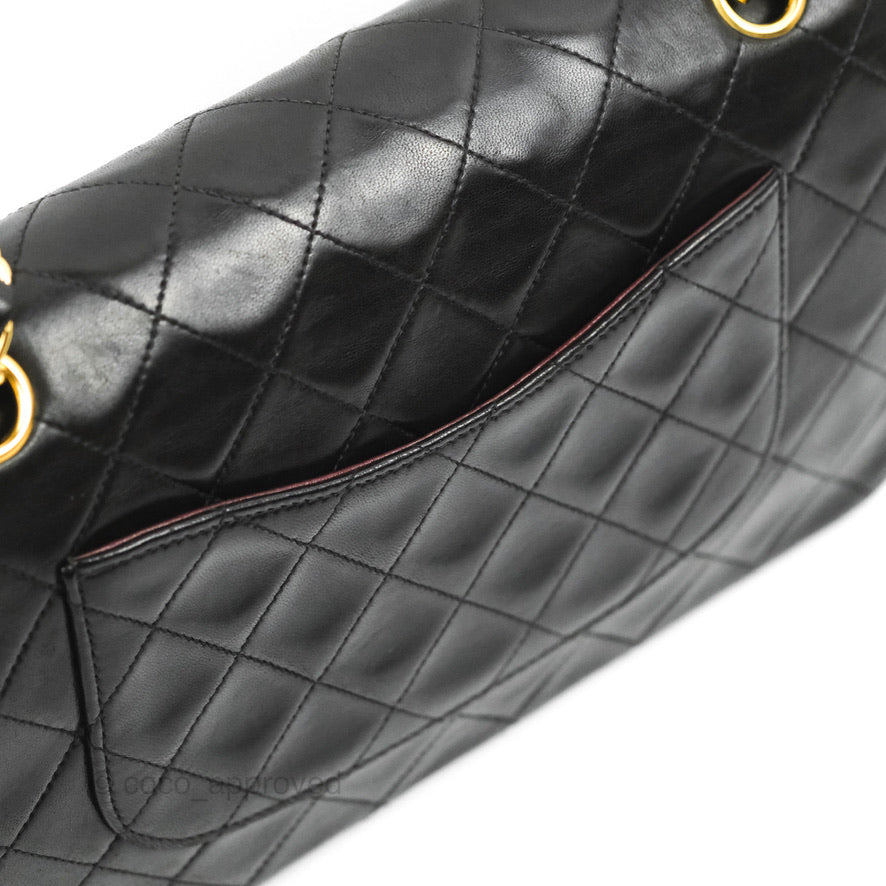 Chanel Classic Vintage Medium Flap Black Lambskin 24K Gold Hardware