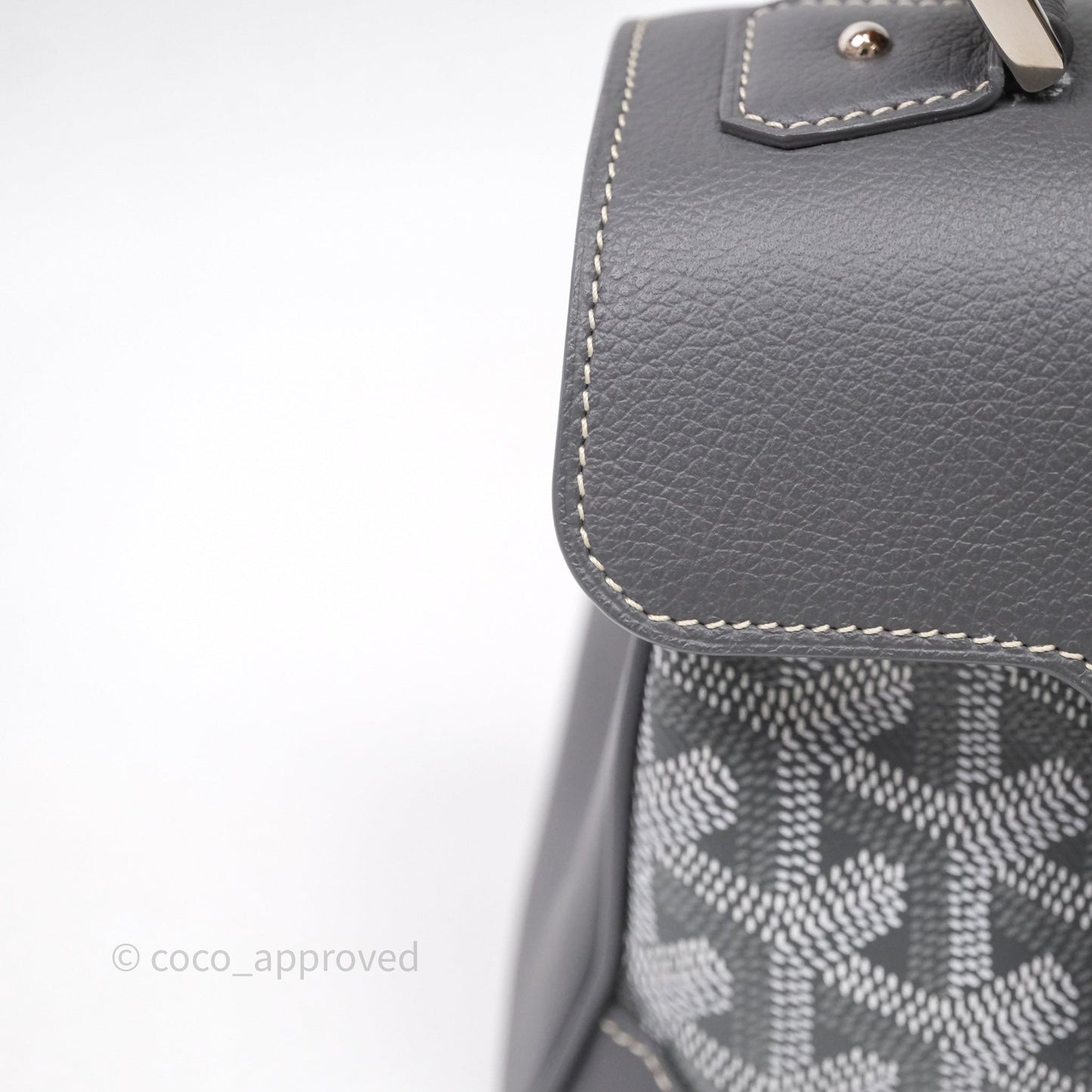 Goyard Saïgon Mini Bag Chevroches Calfskin Grey Silver Hardware