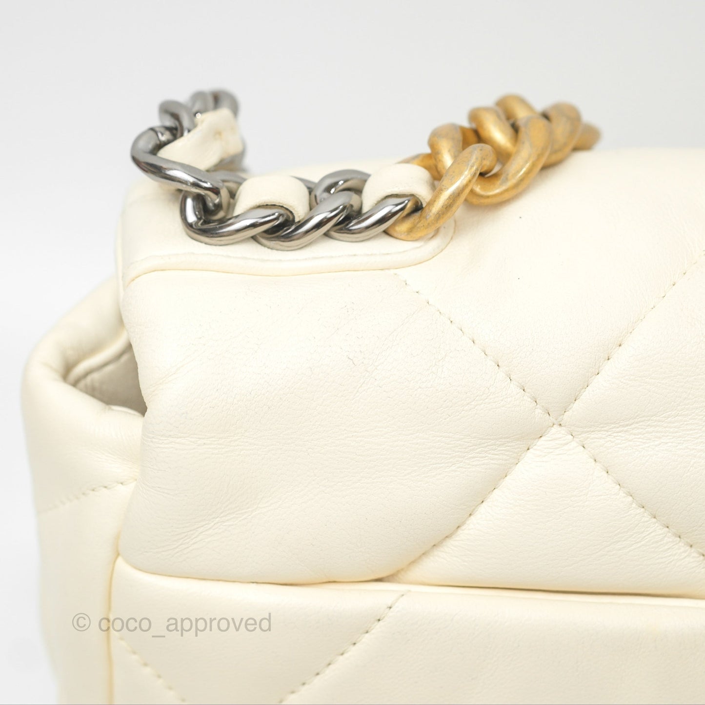 Chanel 19 Small Ivory Cream Mixed Hardware