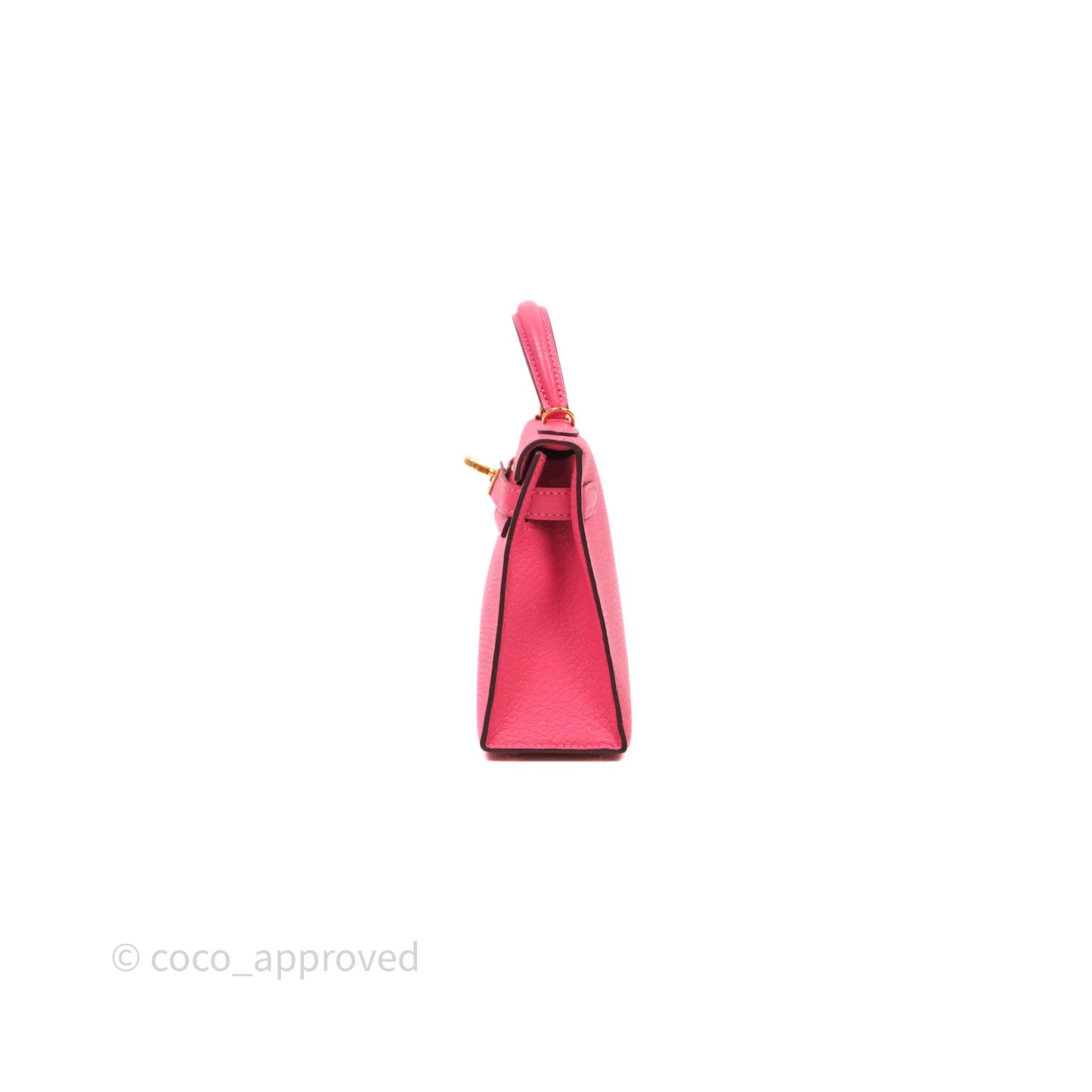 Hermes Mini Kelly II Chevre Mysore U5 Rose Lipstick Gold Hardware