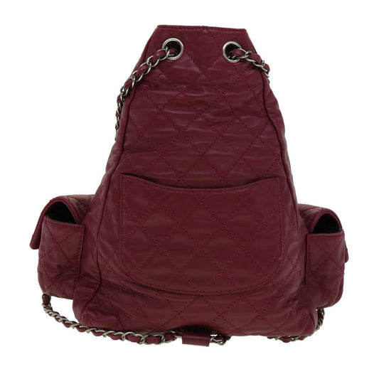 Luxury Chanel Matelasse Chain Backpack Lamb Skin Bordeaux CC  30736A
