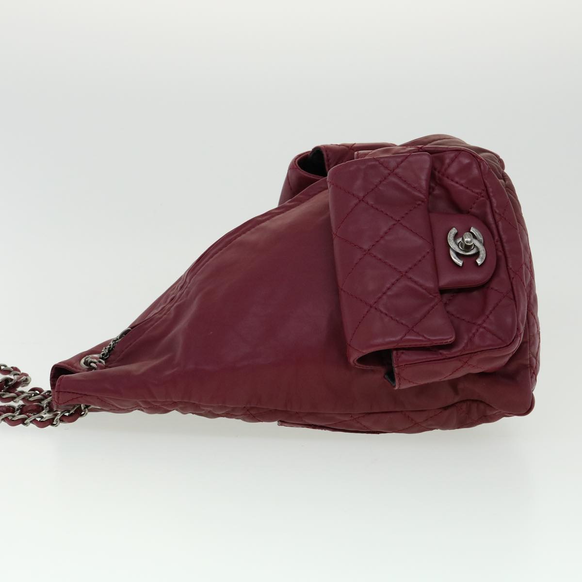 Luxury Chanel Matelasse Chain Backpack Lamb Skin Bordeaux CC  30736A