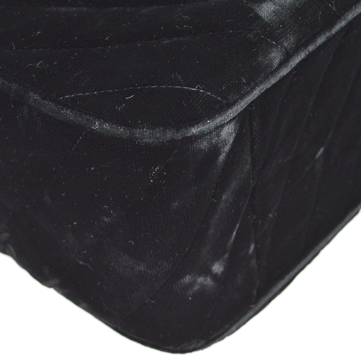 Luxury Chanel * 1990s Black Velvet Chevron Classic Flap Maxi