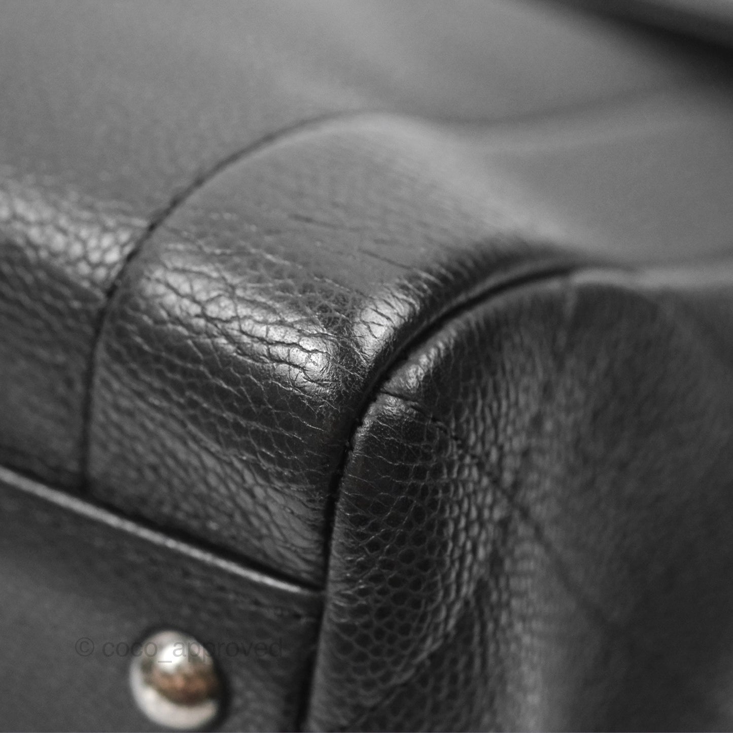 Chanel Top Handle Flap Bag Black Caviar Ruthenium Hardware