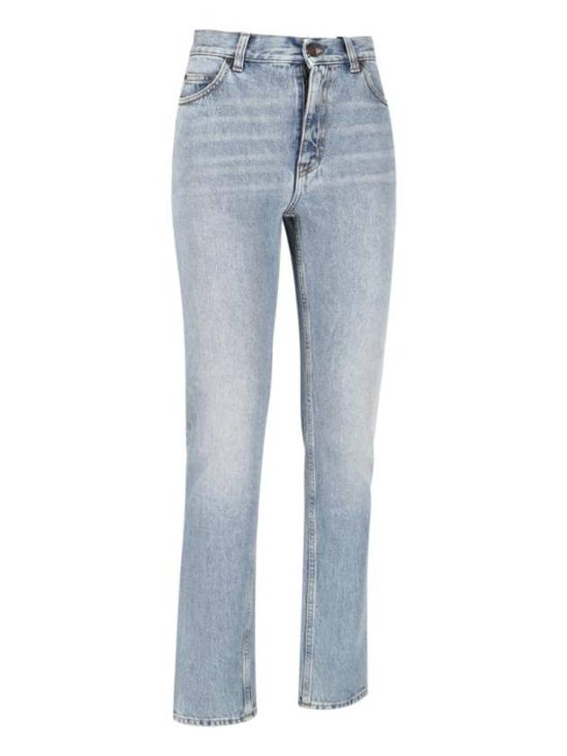 Luxury Saint Laurent Denim Cotton Straight Jeans Blue
