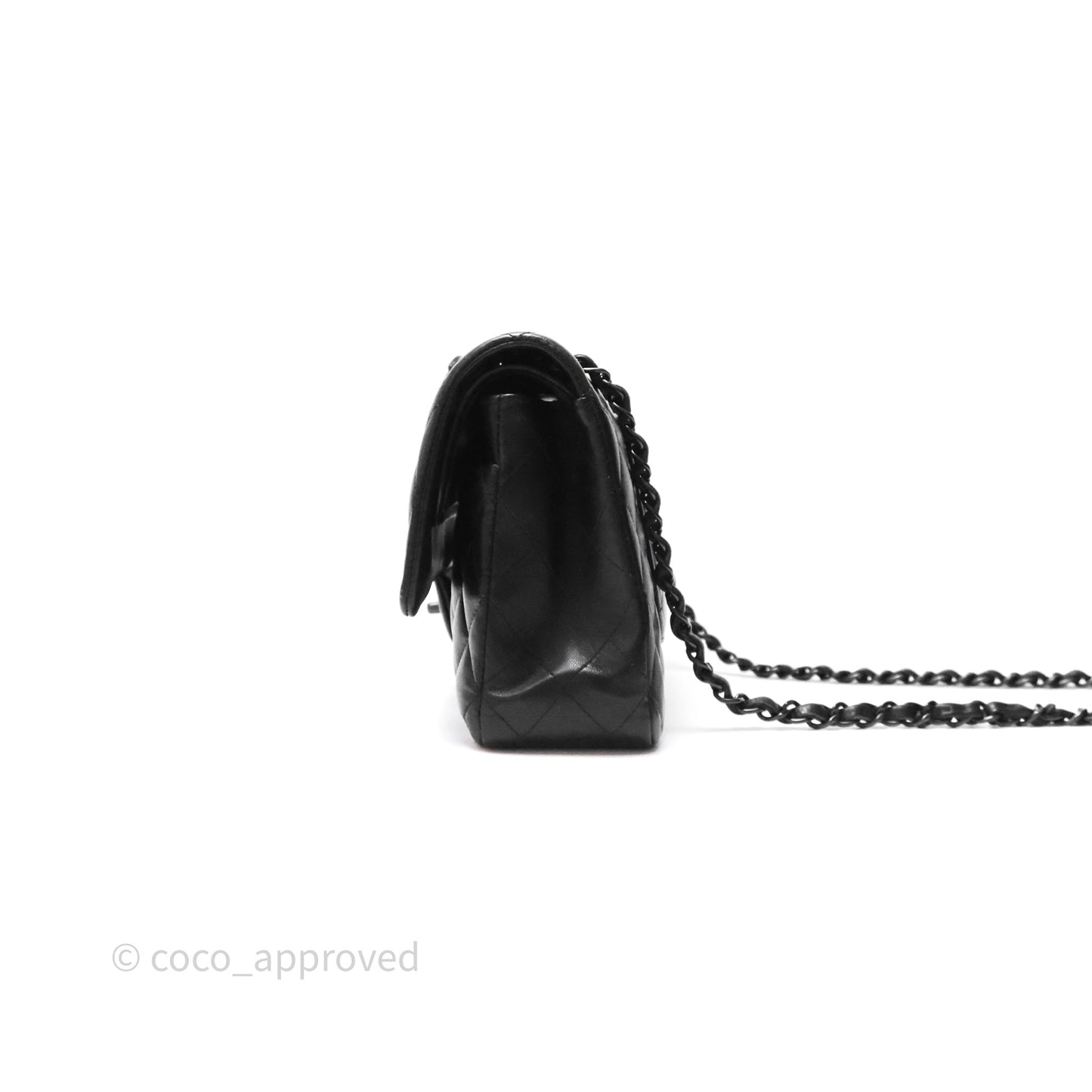 Chanel Classic Quilted M/L Medium Double Flap So Black Lambskin