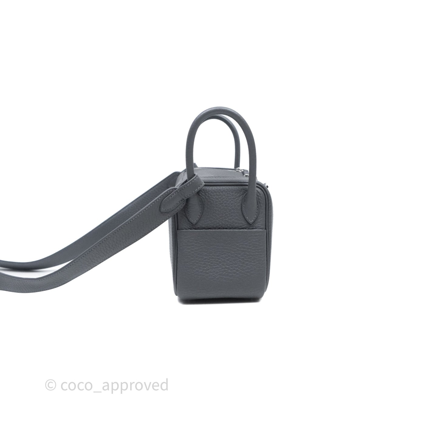 Hermès Mini Lindy II 85 Ardoise Clemence Palladium Hardware