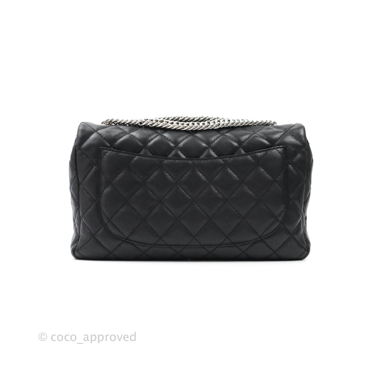Chanel Quilted Calfskin Black Flap Bag Silver Hardware