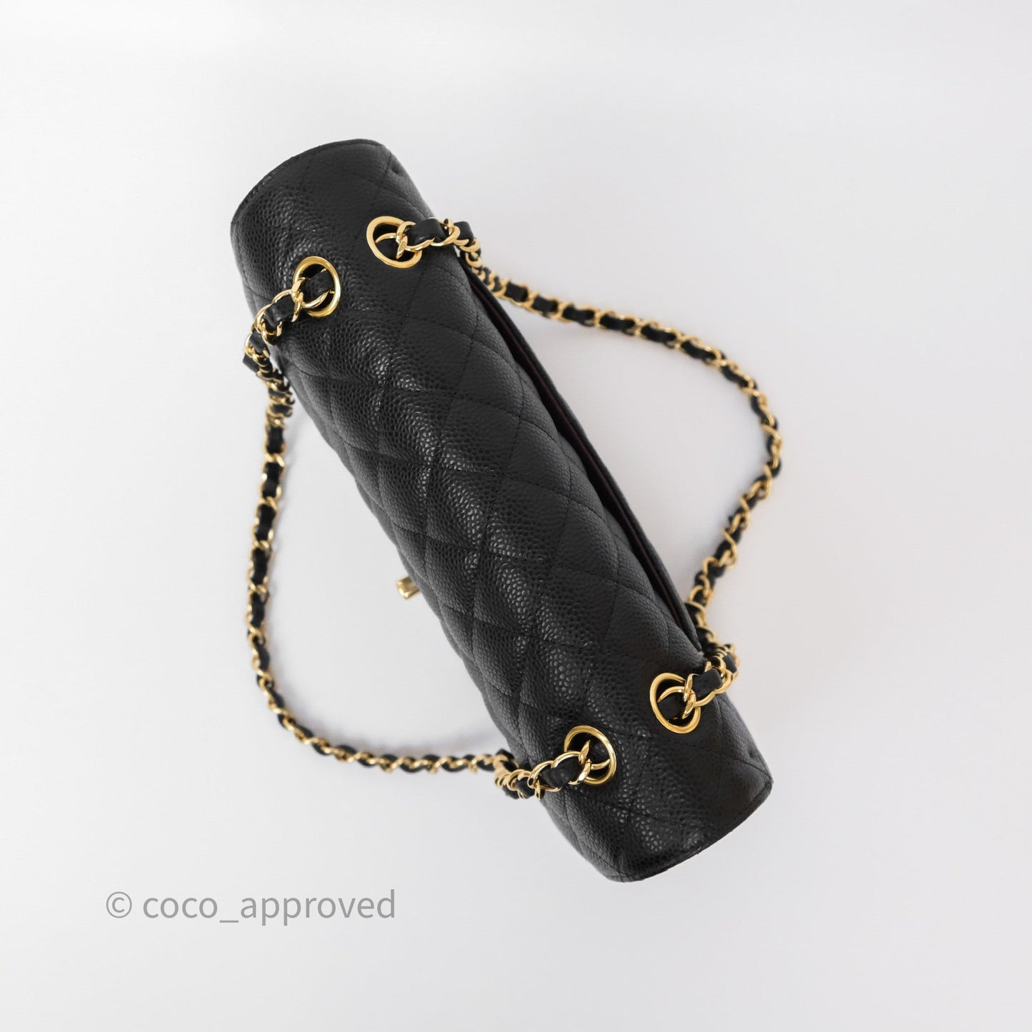 Chanel M/L Medium Classic Flap Quilted Black Caviar Gold Hardware