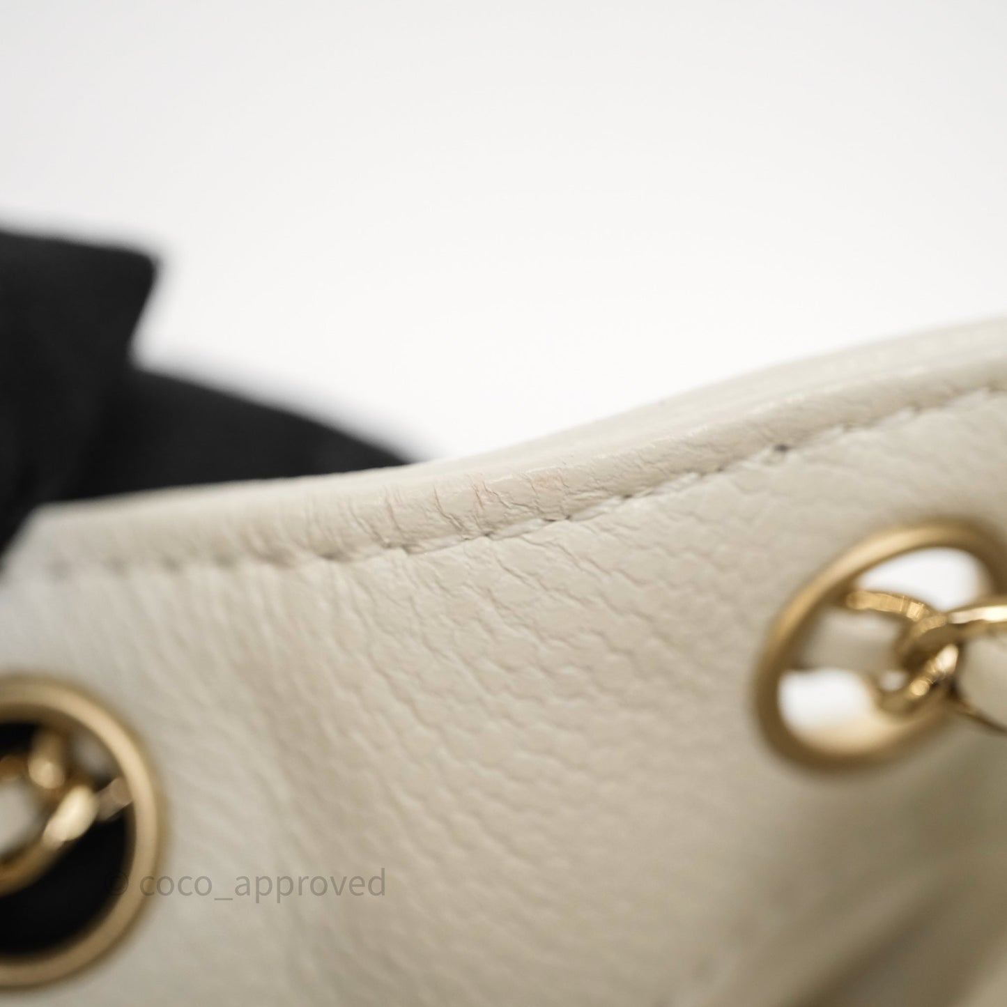 Chanel Duma Backpack Medium White Caviar Gold Hardware