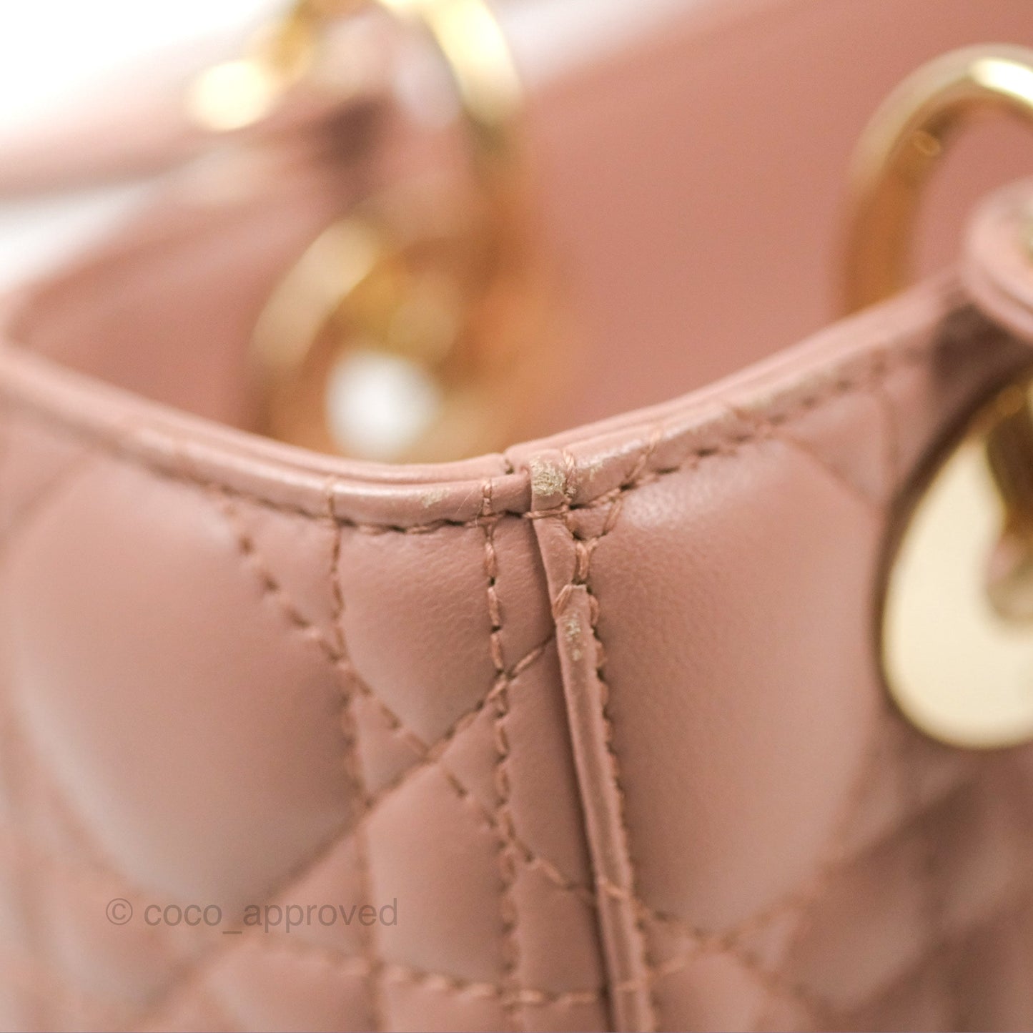 Christian Dior Lambskin My ABCDior Lady Dior Fard Gold Hardware