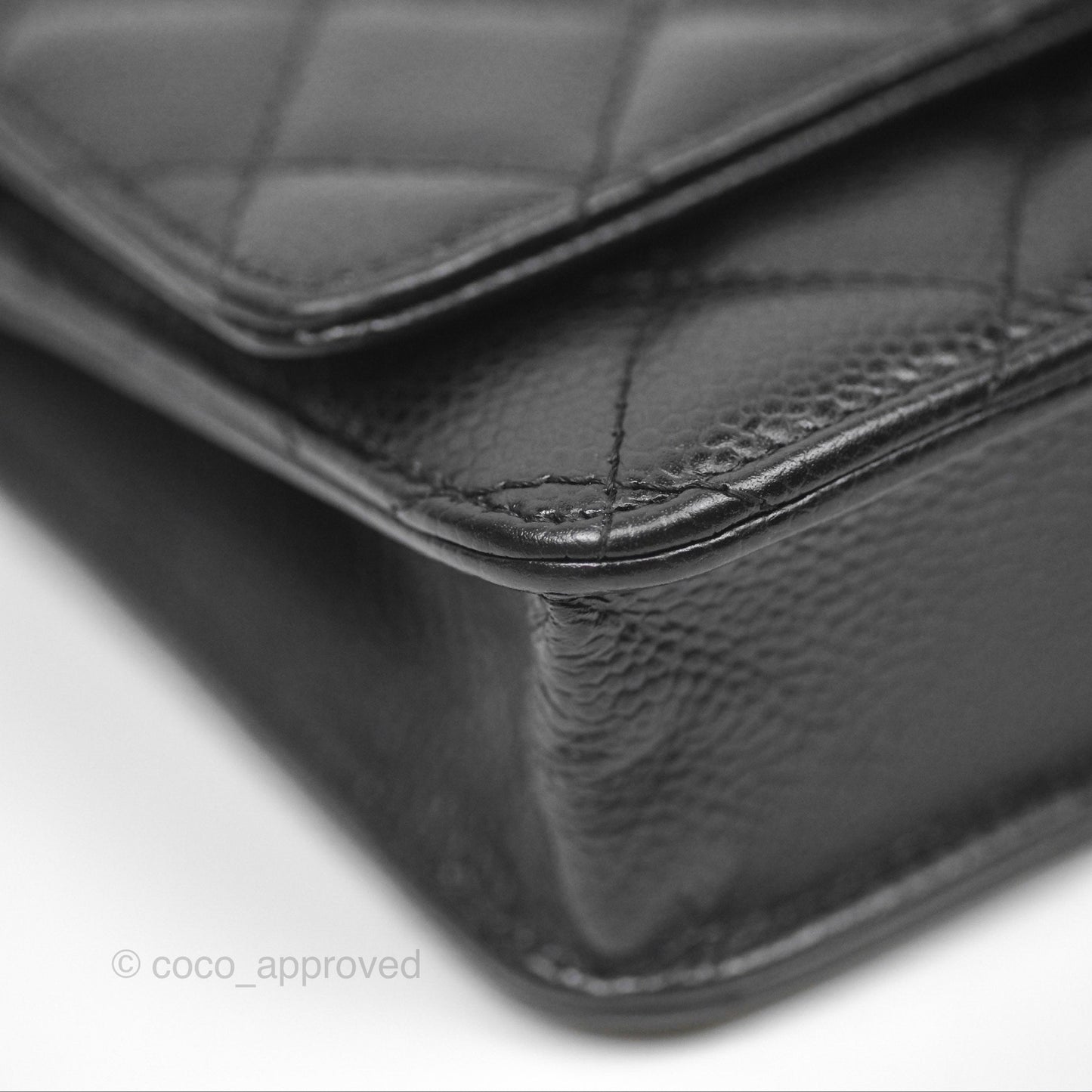 Chanel Classic Wallet On Chain WOC Quilted Black Caviar Gold Hardware