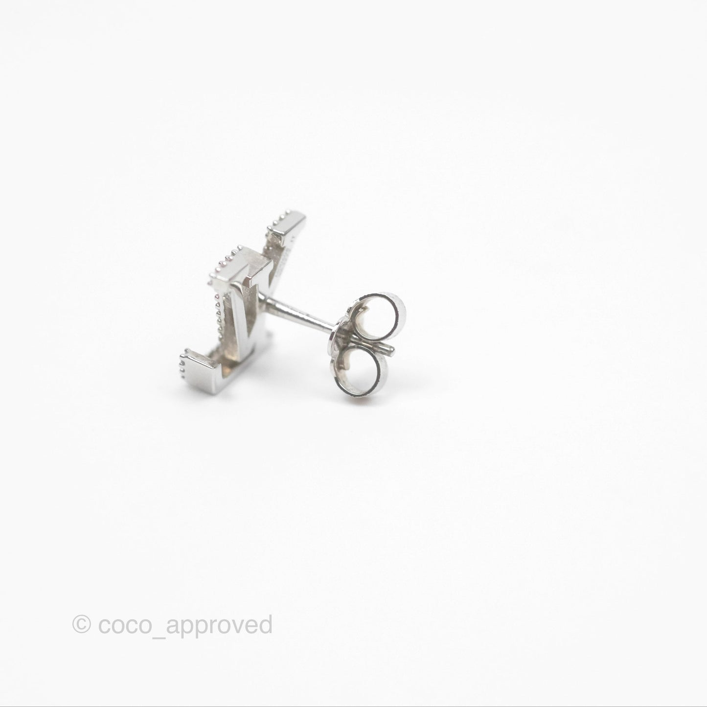 Louis Vuitton Crystal Iconic Earrings Silver Tone