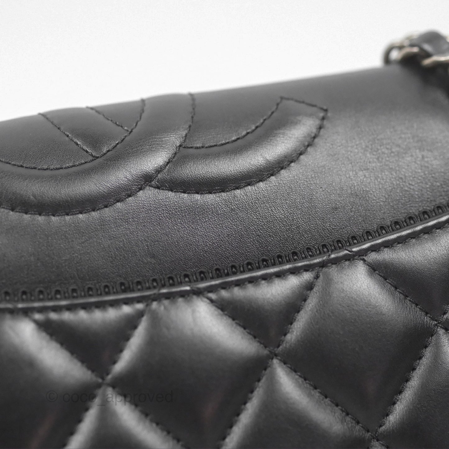 Chanel Quilted Ballerina Small Flap Bag Black Lambskin Ruthenium Hardware