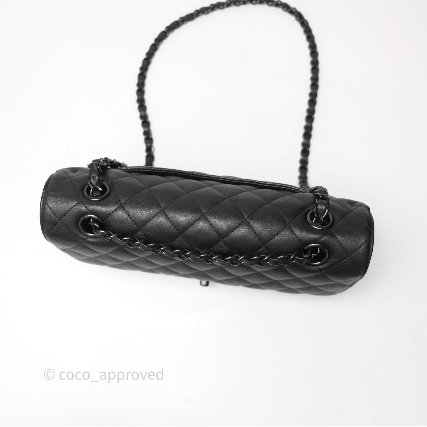 Chanel Classic Quilted M/L Medium Double Flap So Black Calfskin