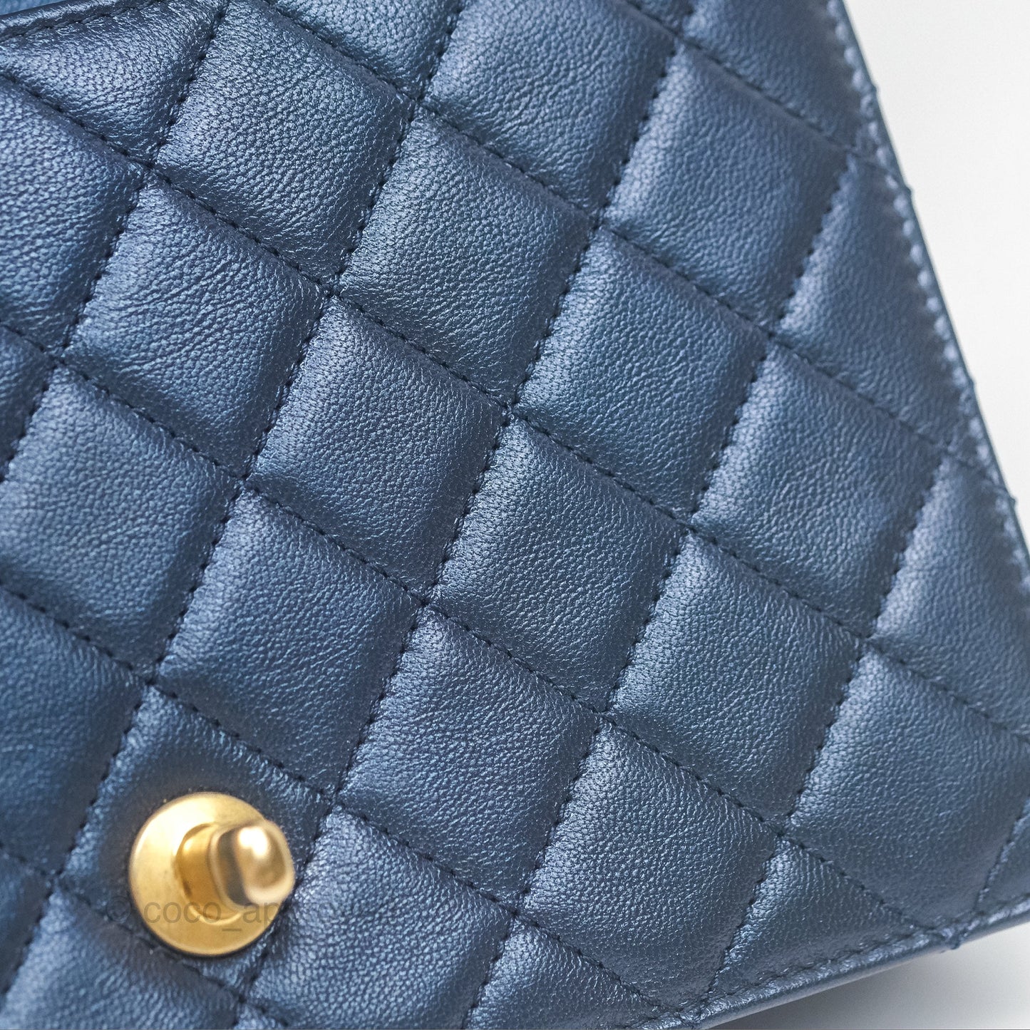Chanel Small Quilted Chic Pearls Flap Iridescent Navy Goatskin Aged Gold Hardware
