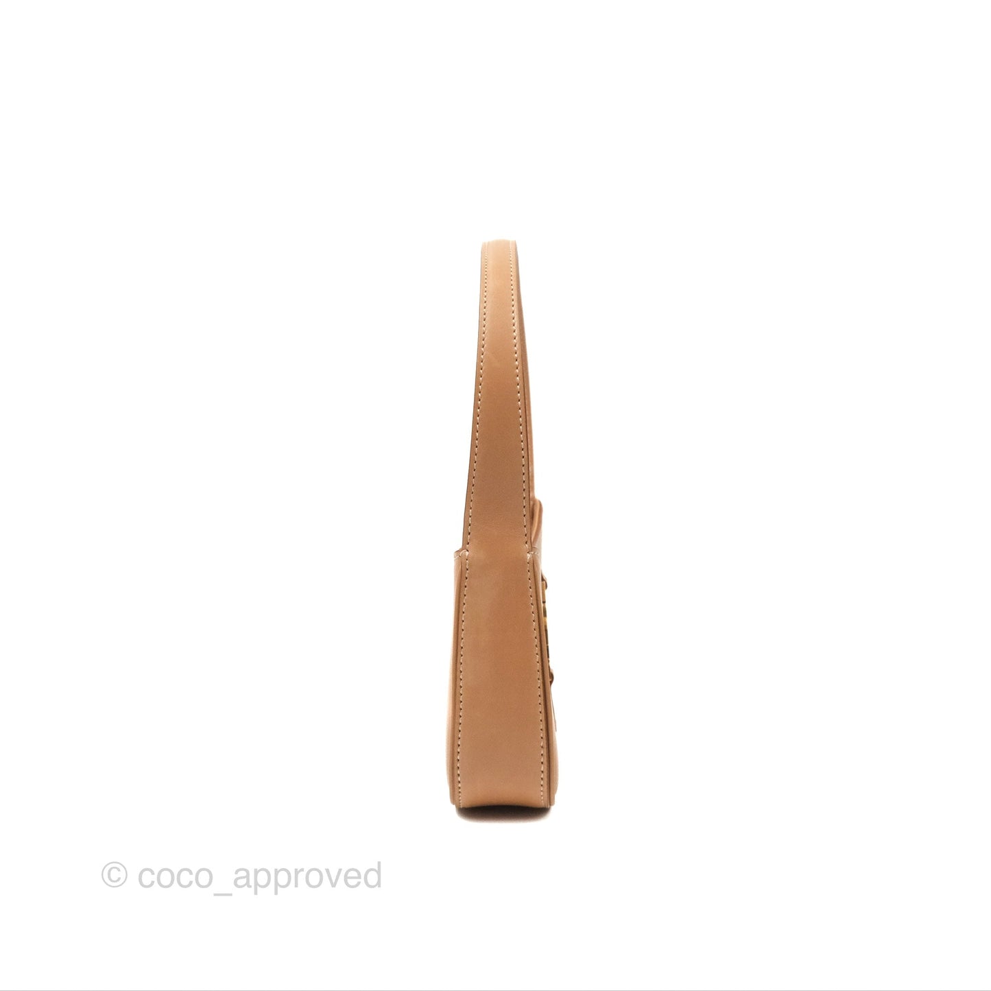 Saint Laurent Mini Le 5 À 7 Tan Calfskin Bronze Brass Hardware