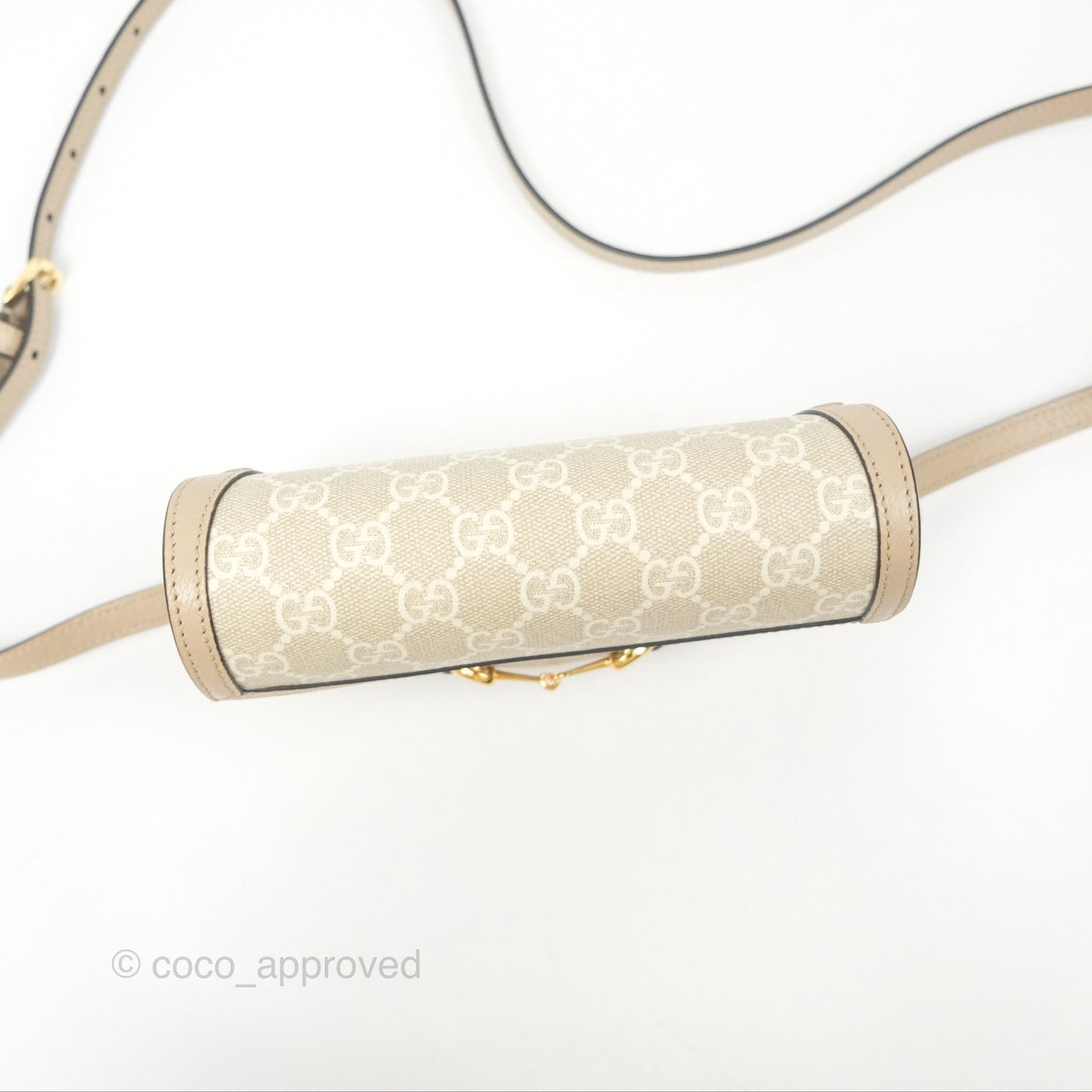 Gucci Horsebit 1955 Mini Bag Beige/White GG Supreme Canvas