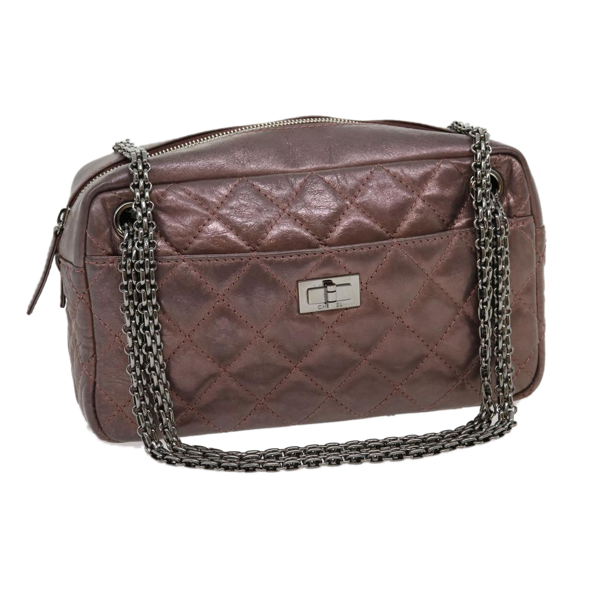 Luxury Chanel Matelasse Chain Shoulder Bag Lamb Skin Purple CC  30949A